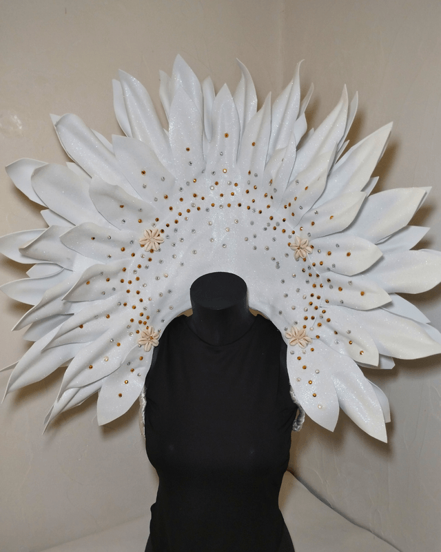 Coiffe et Col Flora Samba Blanc