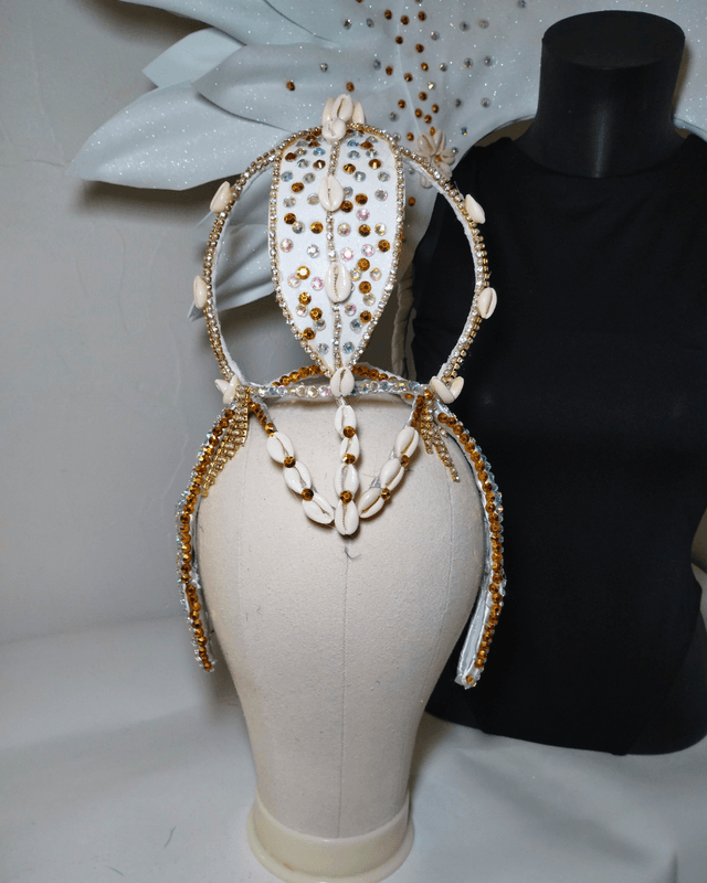 Coiffe et Col Flora Samba Blanc